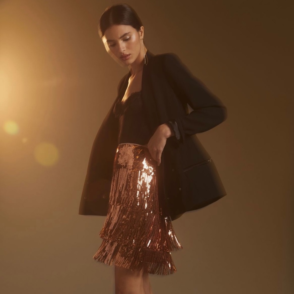 Maeve sequined mini skirt